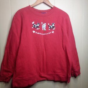 Grandkids Leave Pawprints On Our Hearts Pullover XL Cats Basic Editions Red